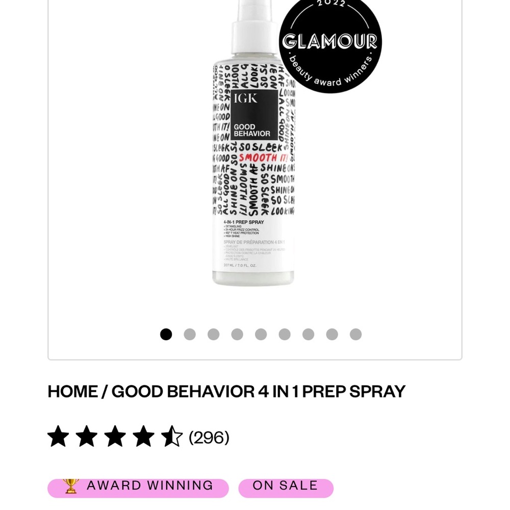 IGK Good Behavior 4-in-1 Prep Spray